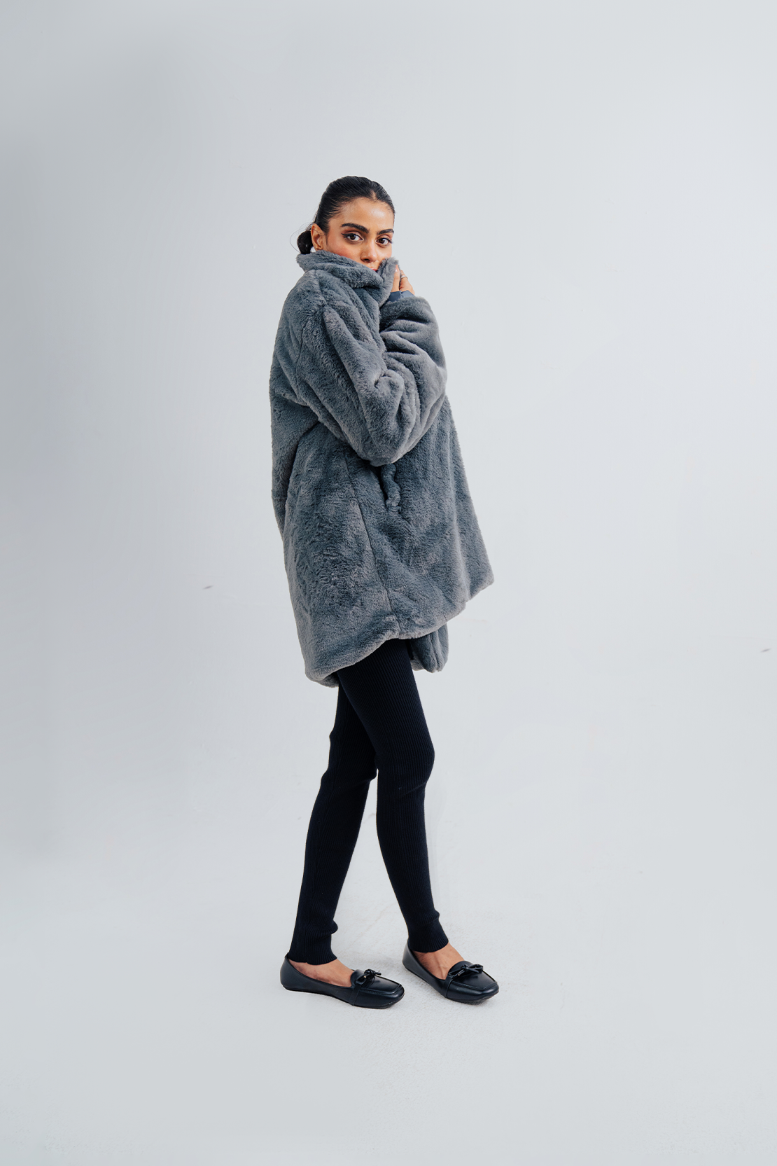 Ladies Fur Long Coat