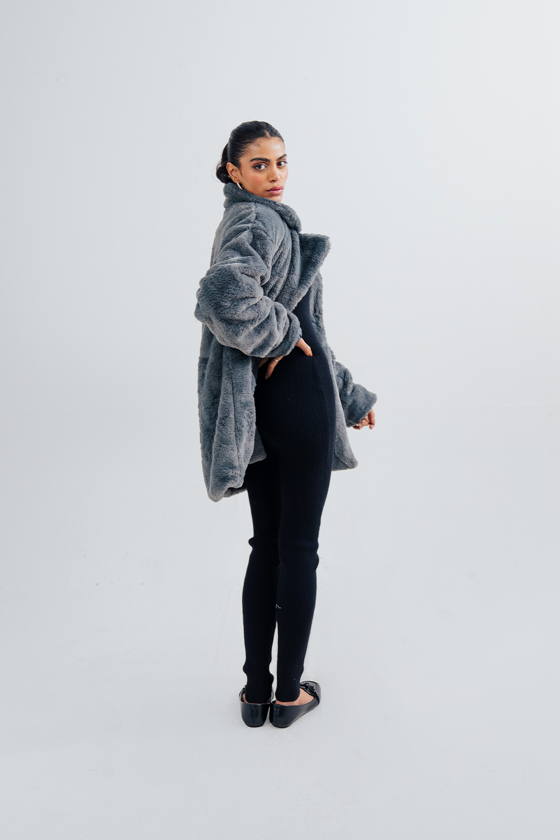 Ladies Fur Long Coat