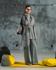 OPEN-FRONT LONG CARDIGAN