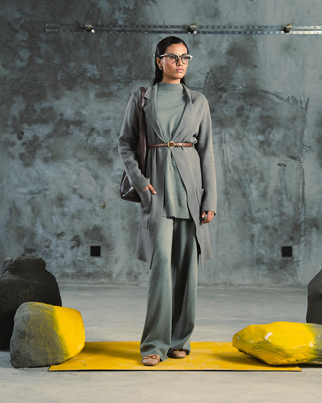 OPEN-FRONT LONG CARDIGAN