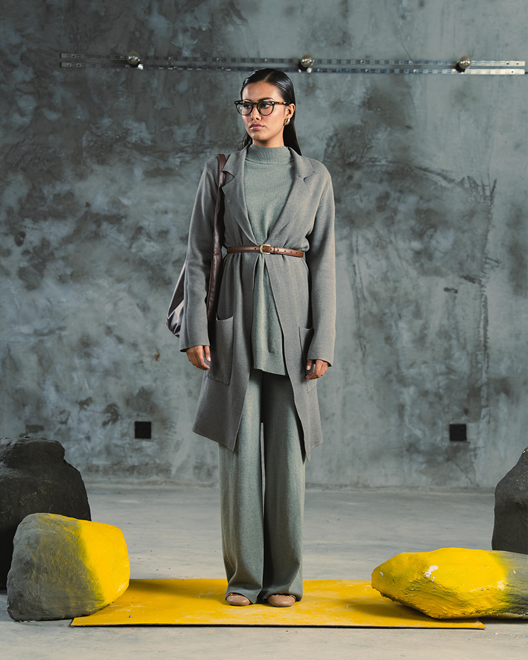 OPEN-FRONT LONG CARDIGAN