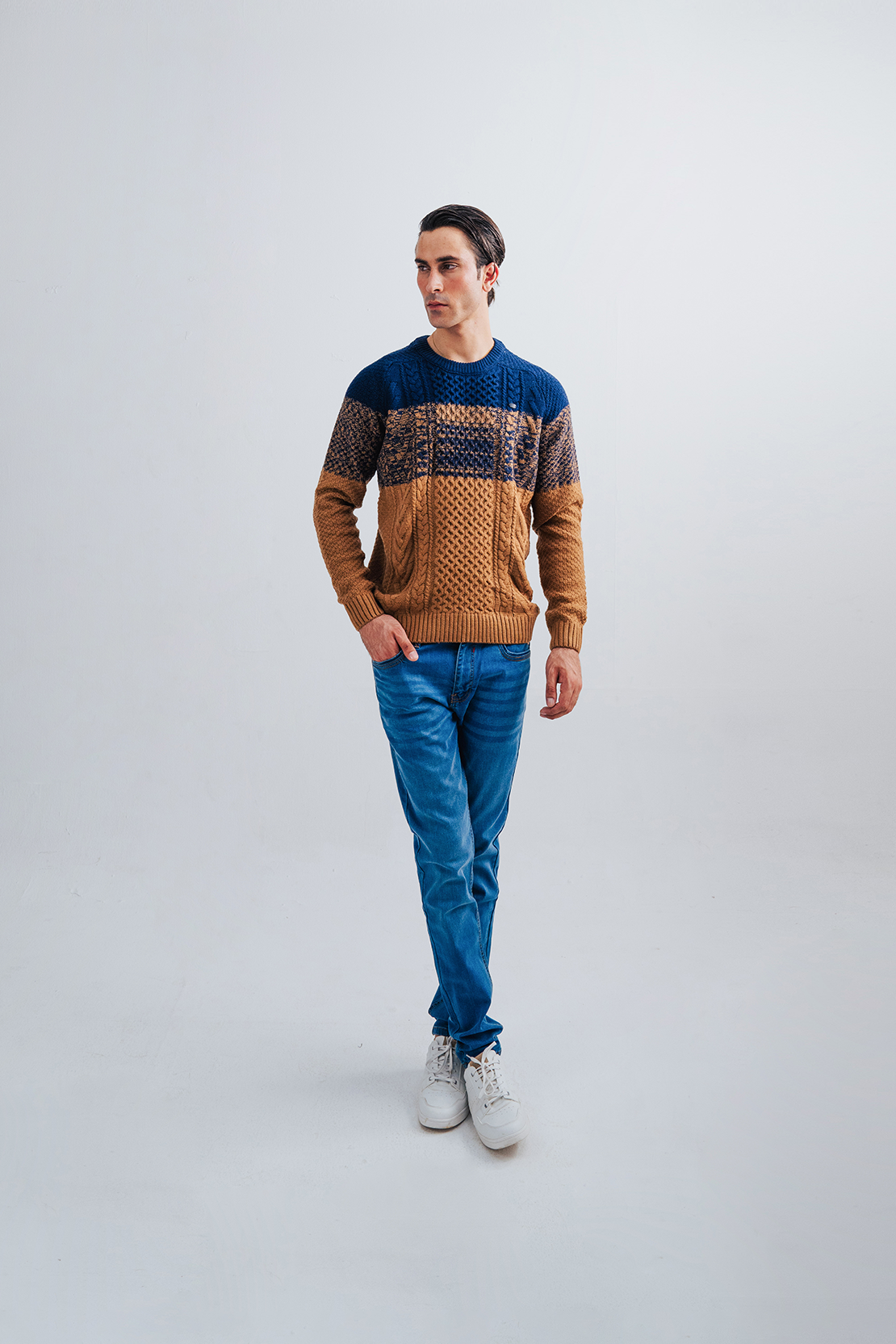 KNITTED STRIPED SWEATER
