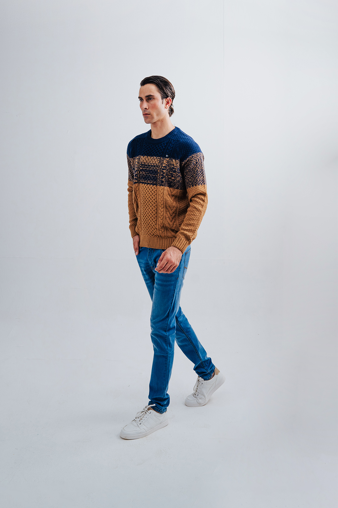 KNITTED STRIPED SWEATER
