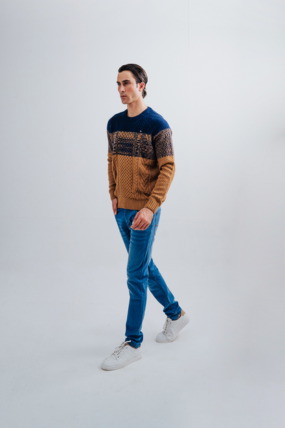 KNITTED STRIPED SWEATER