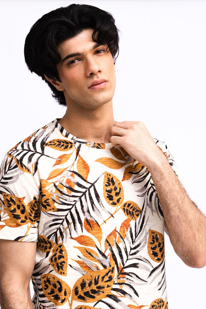Men Floral Print Tee