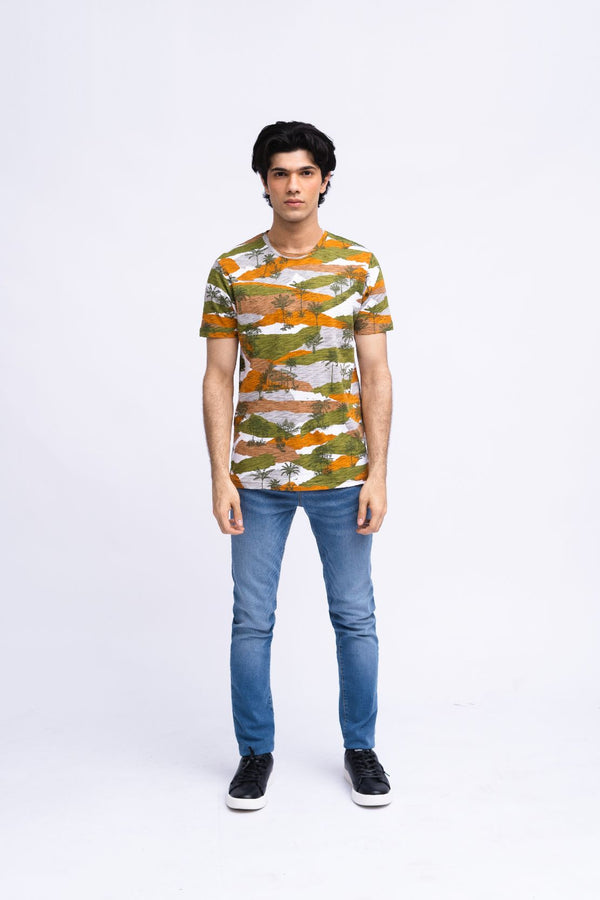 Men Abstract Print Tee