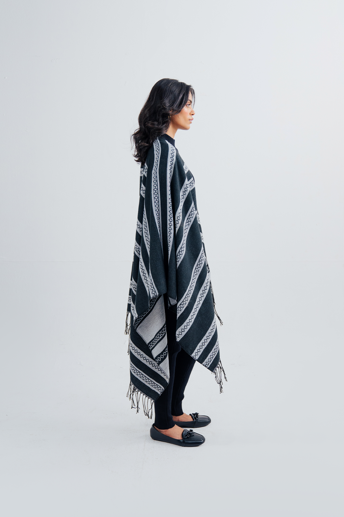 Ladies Striped Cape Shawl
