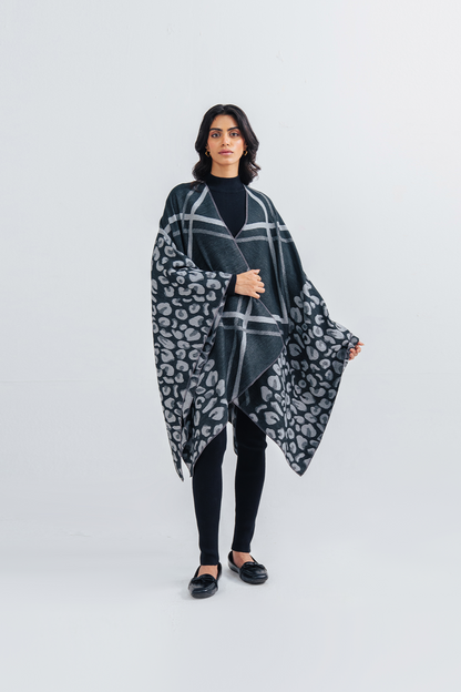 Ladies Floral Print Cape Shawl
