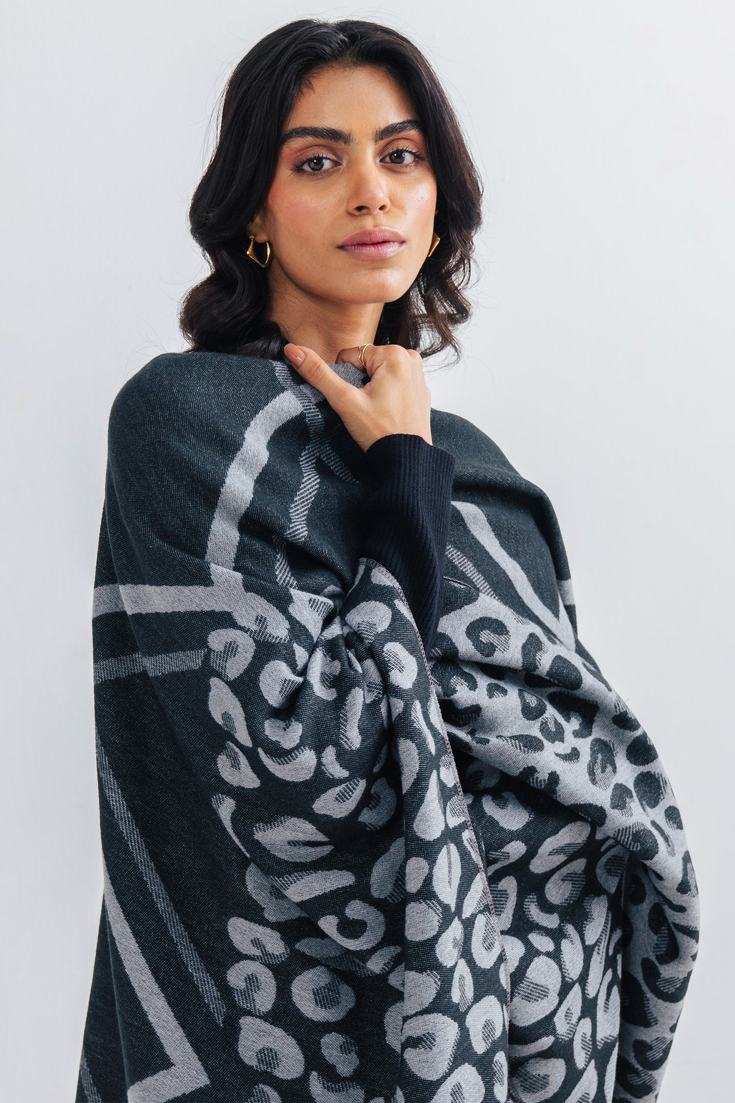 Ladies Floral Print Cape Shawl