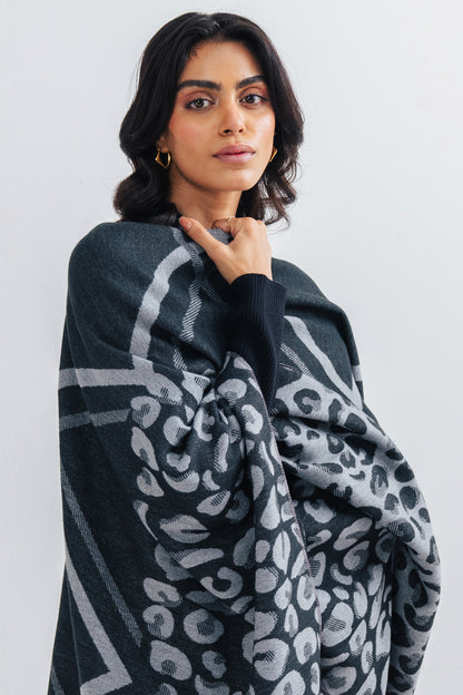 Ladies Floral Print Cape Shawl