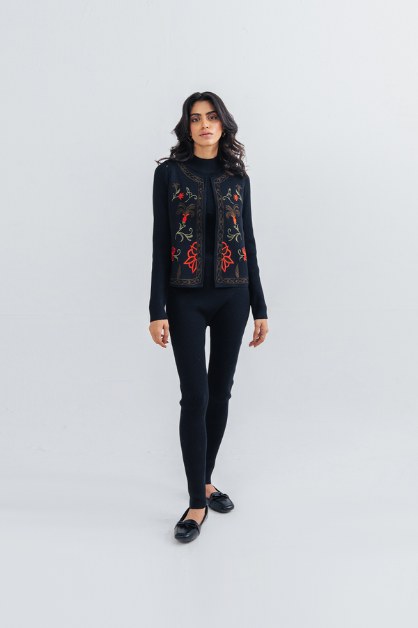 Ladies Floral Embroidered Sweater