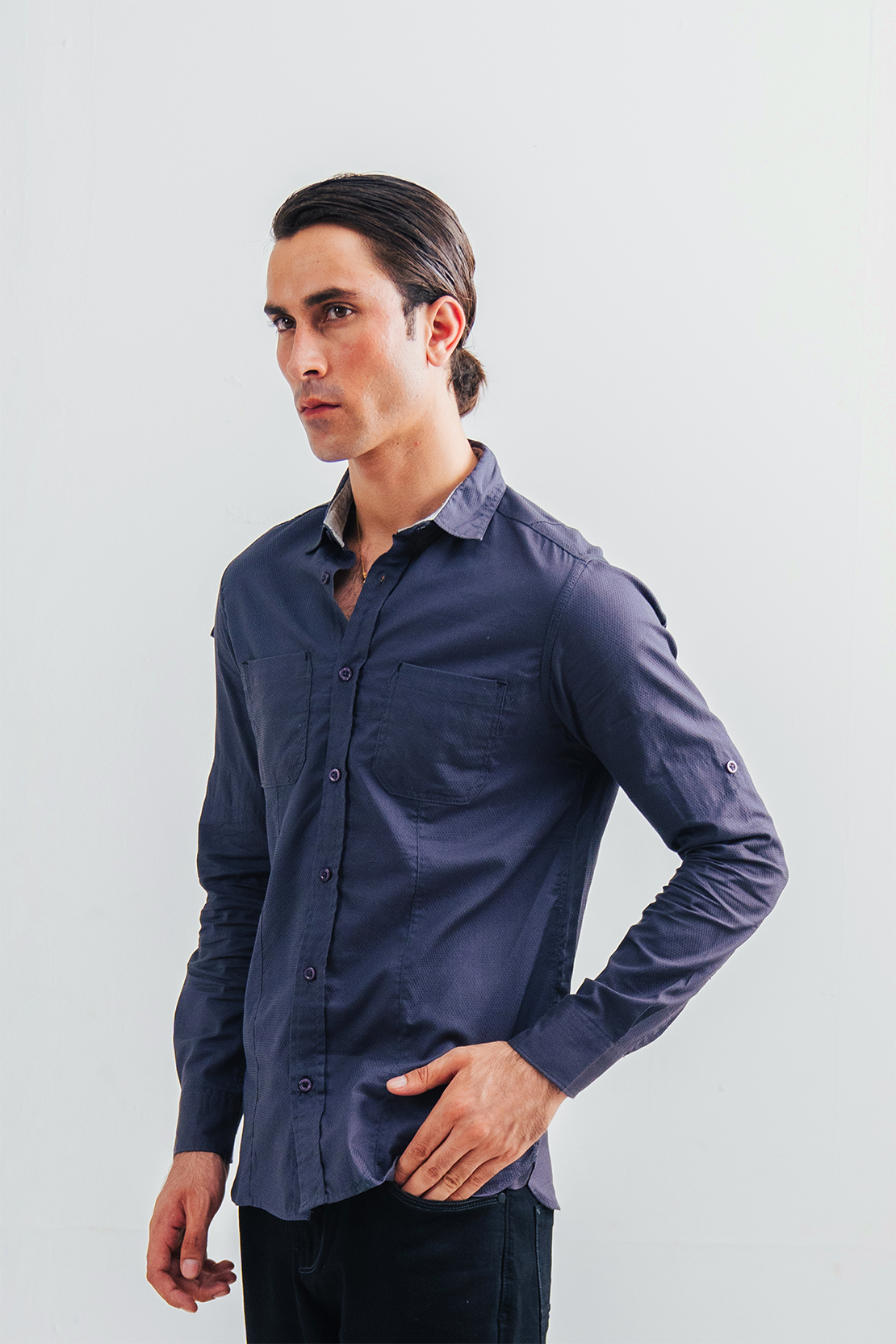 Men Double Pocket Casual Shirt
