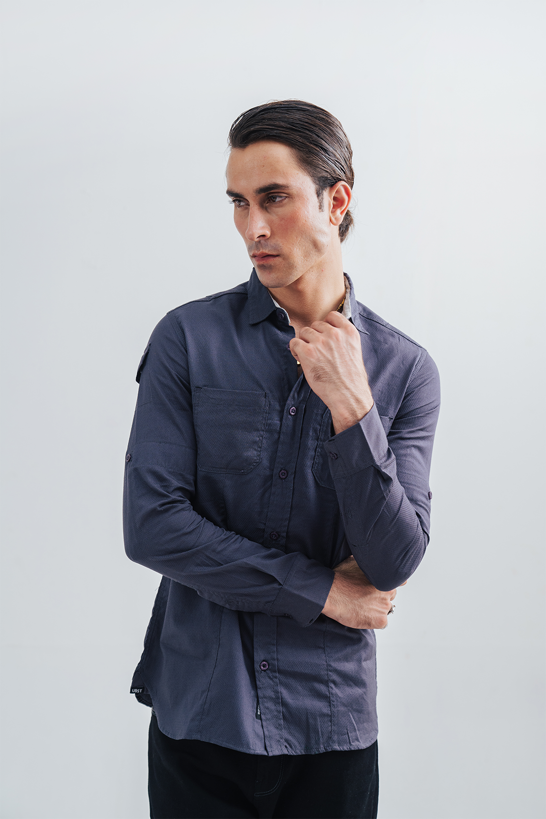 Men Double Pocket Casual Shirt