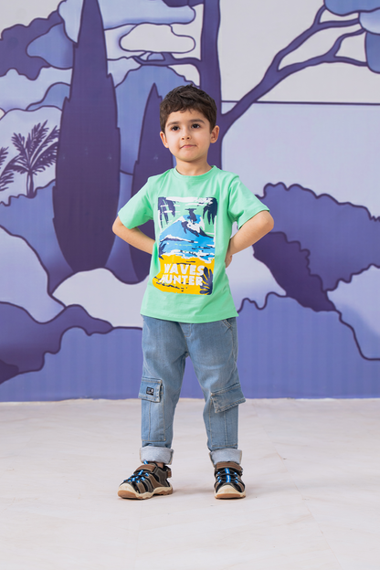 Beach print T-shirt