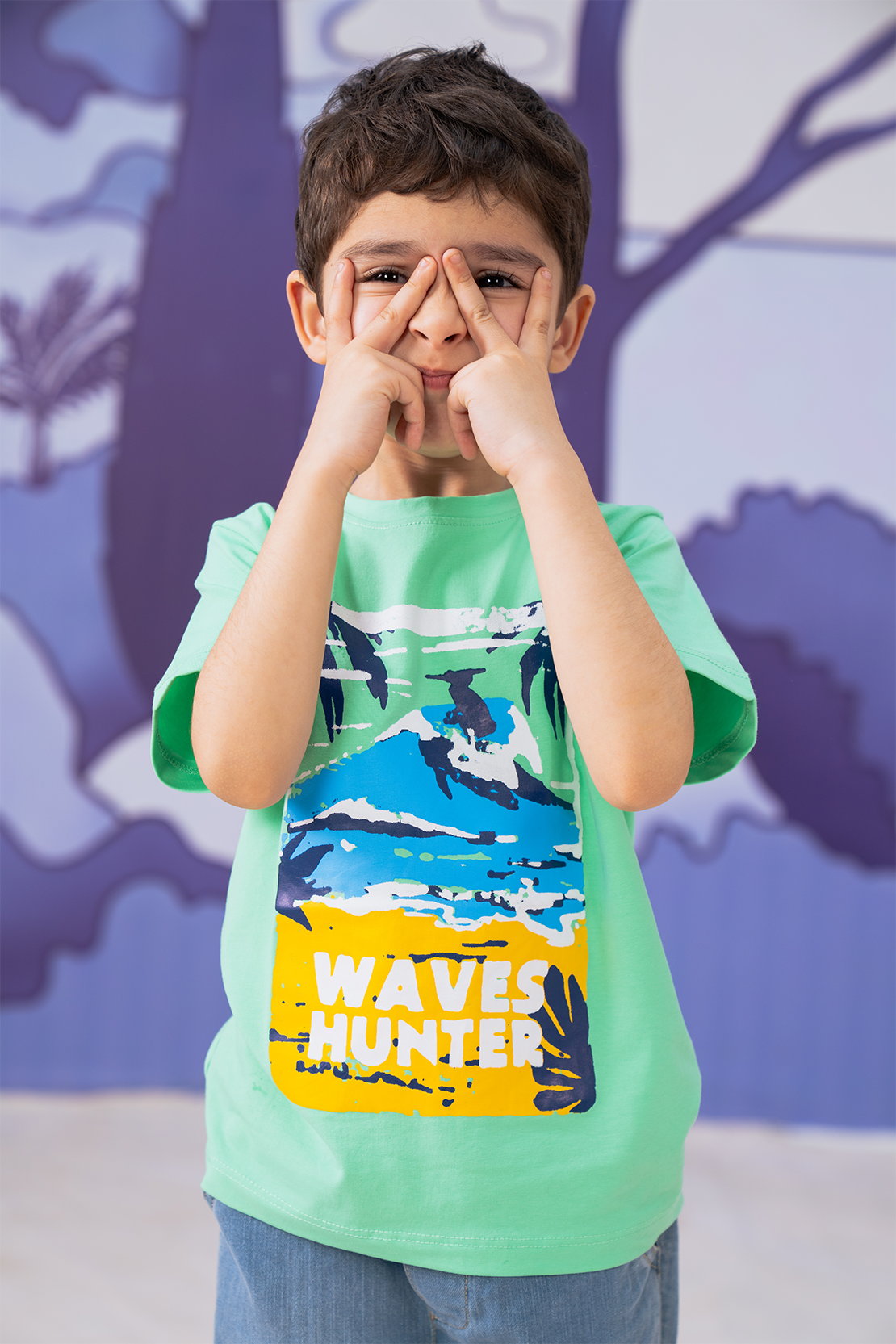 Beach print T-shirt