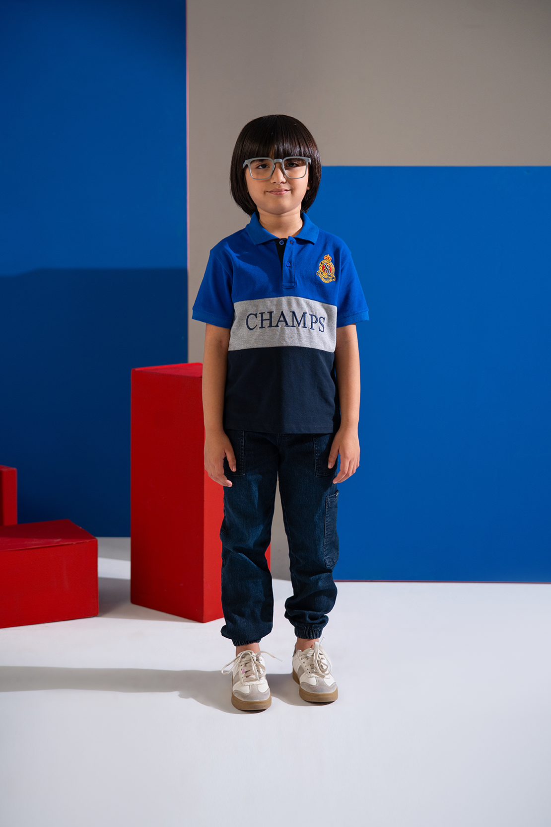 Contrast Paneled Polo