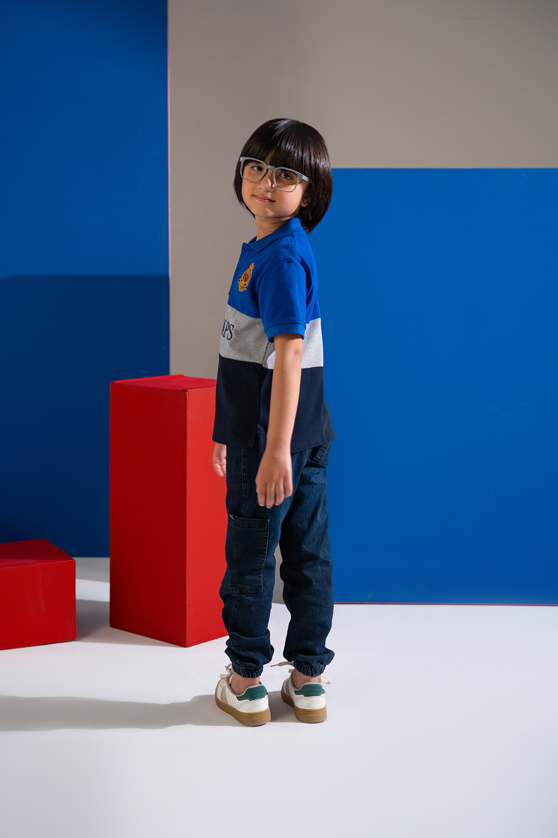 Contrast Paneled Polo