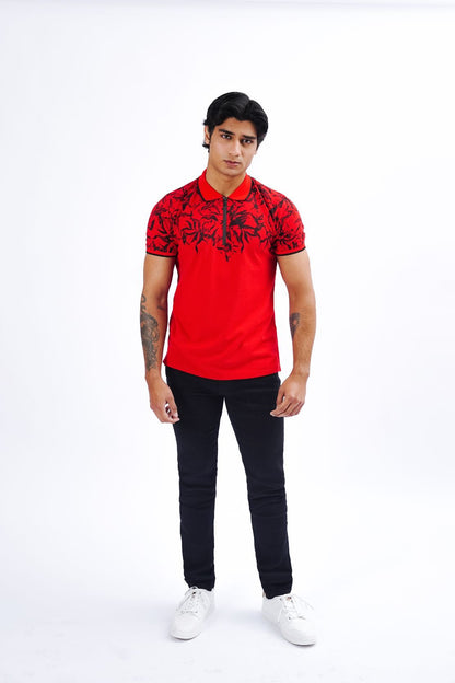 Floral Print Polo Shirt