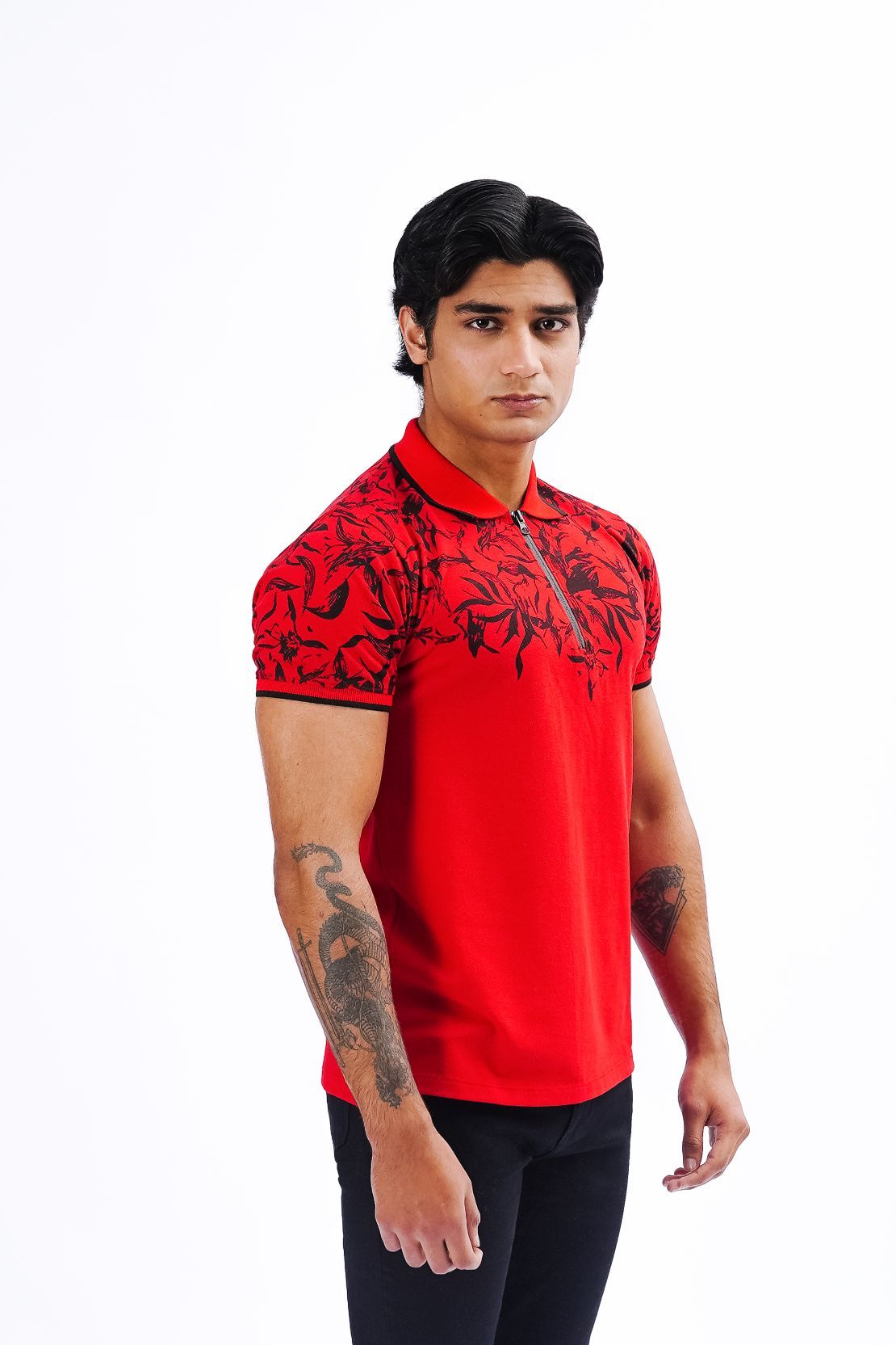 Floral Print Polo Shirt