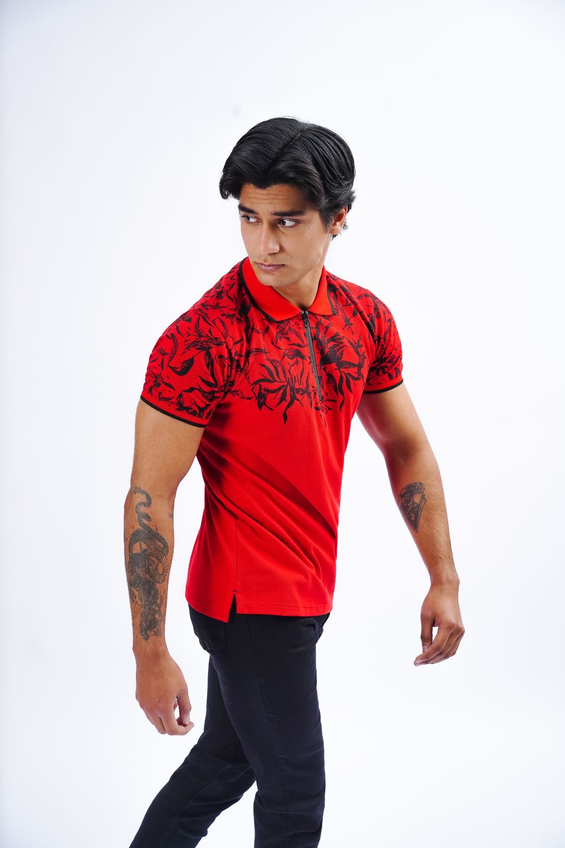 Floral Print Polo Shirt