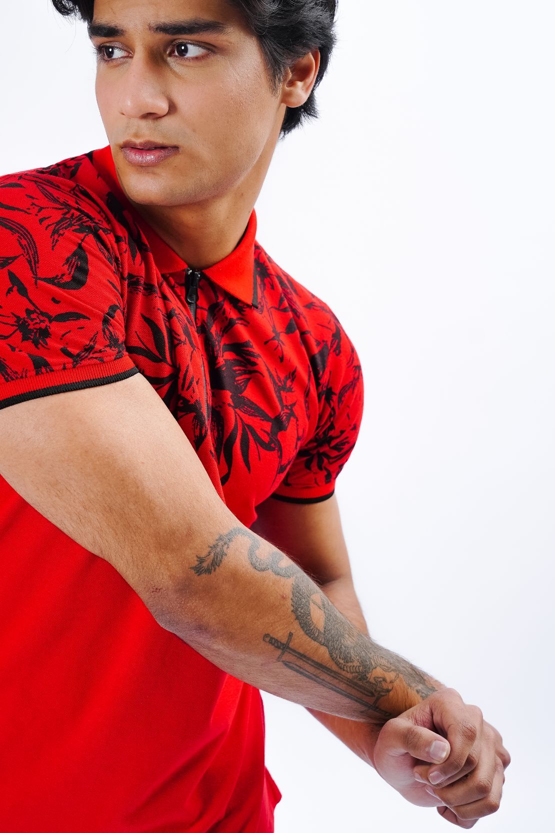 Floral Print Polo Shirt
