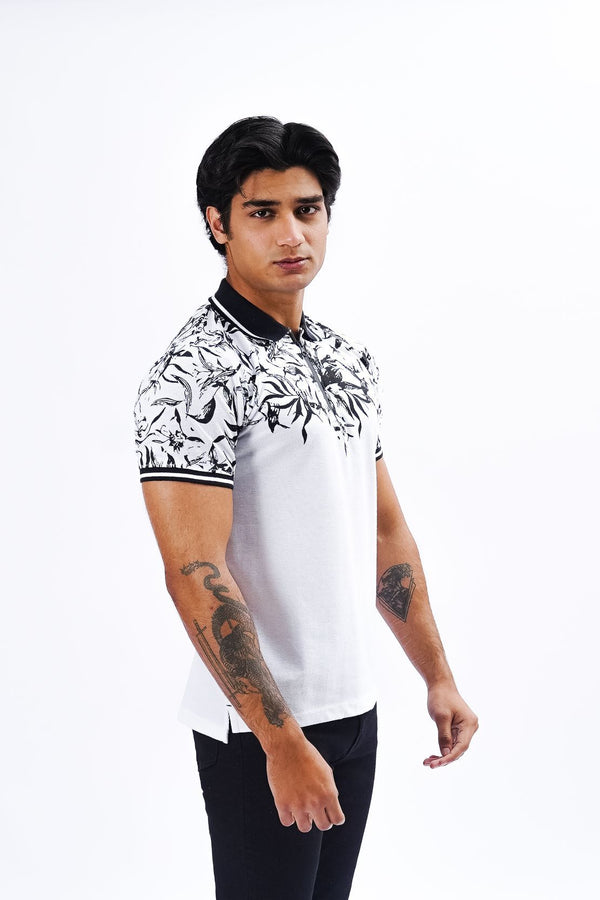 Floral Print Polo Shirt