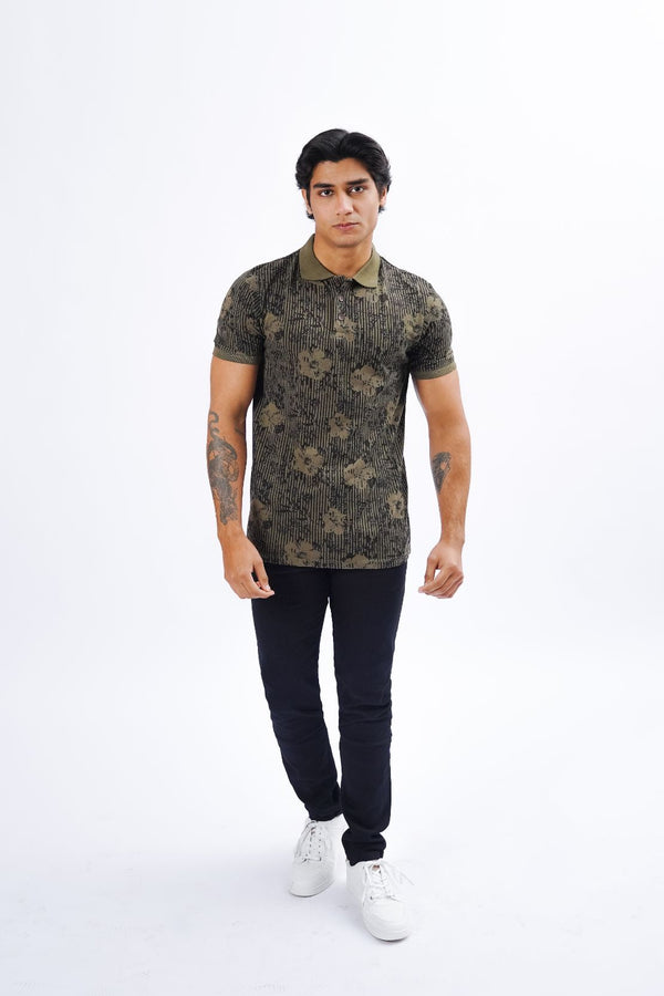 Floral Printed Polo
