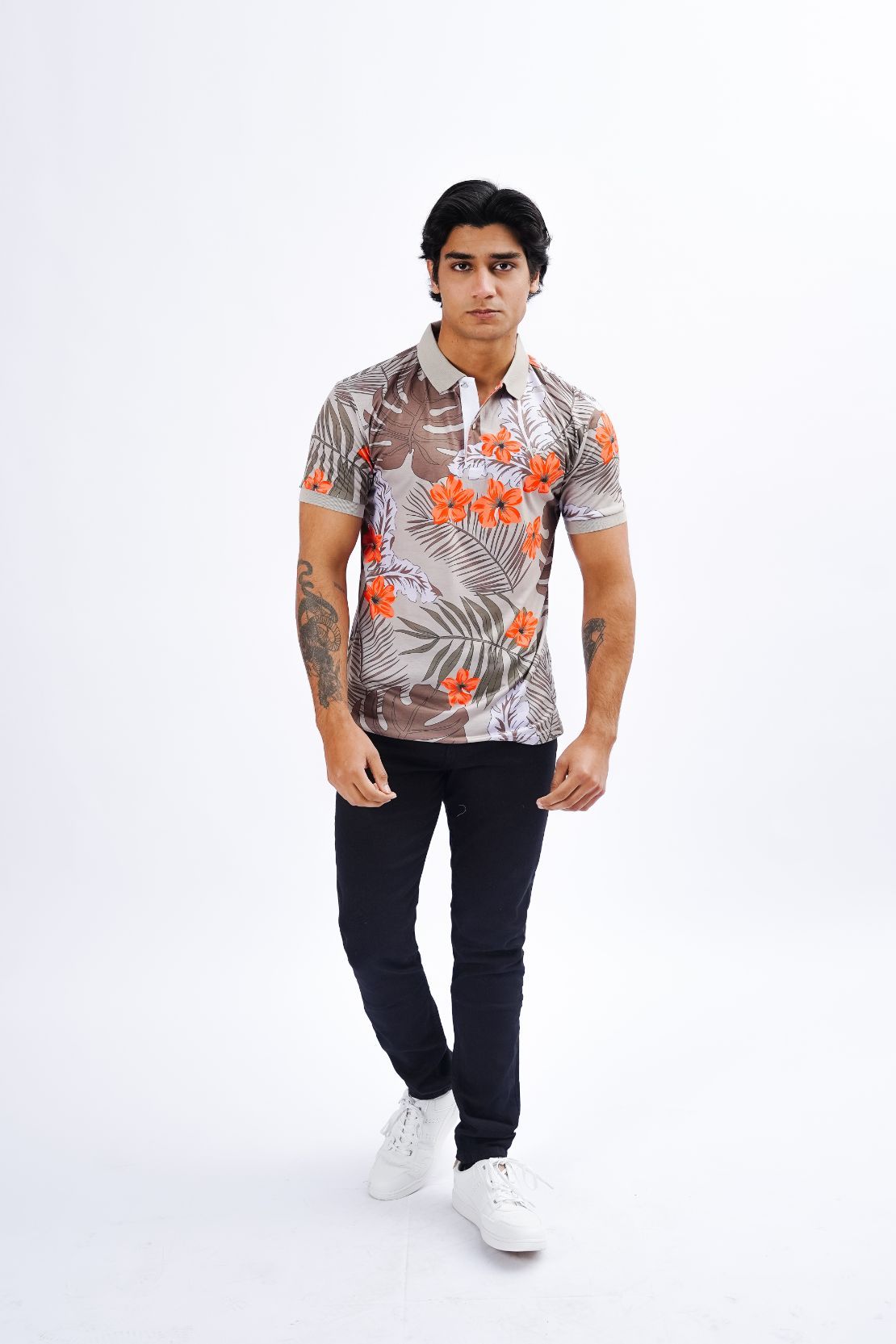 Men Floral Polo Shirt
