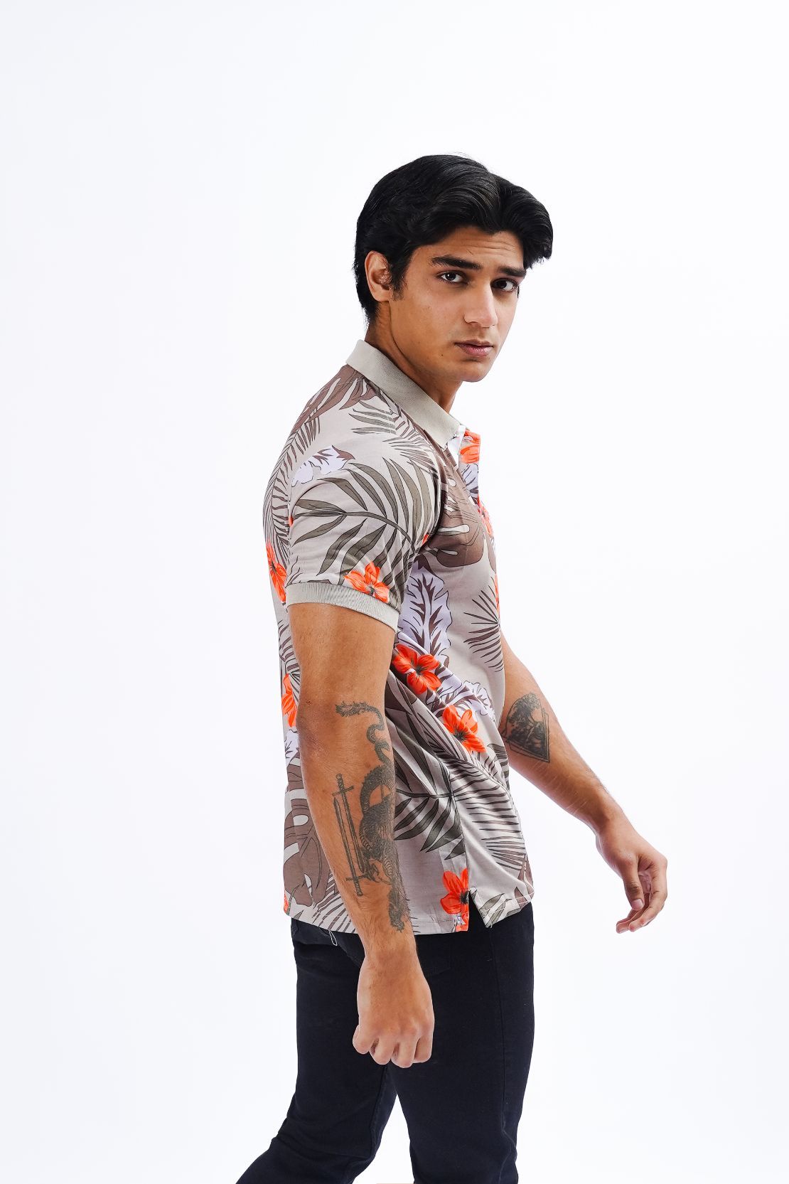 Men Floral Polo Shirt