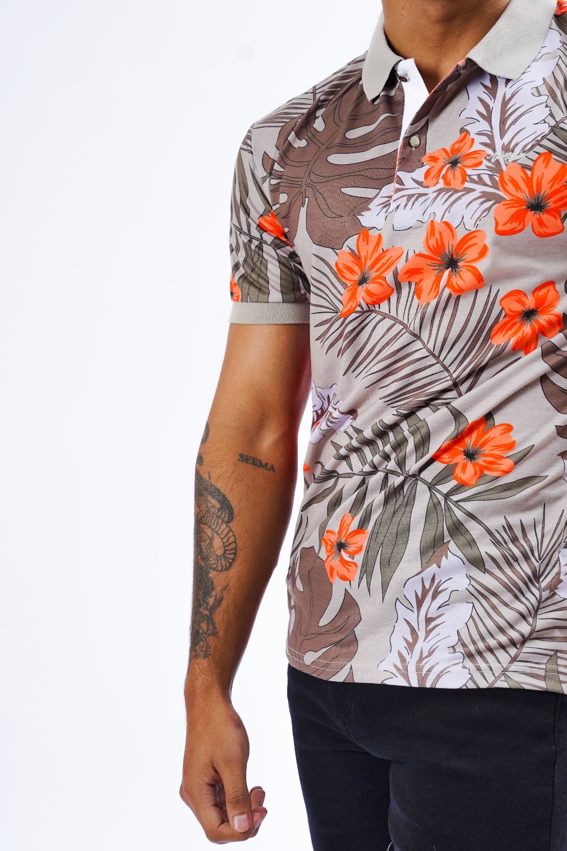 Men Floral Polo Shirt