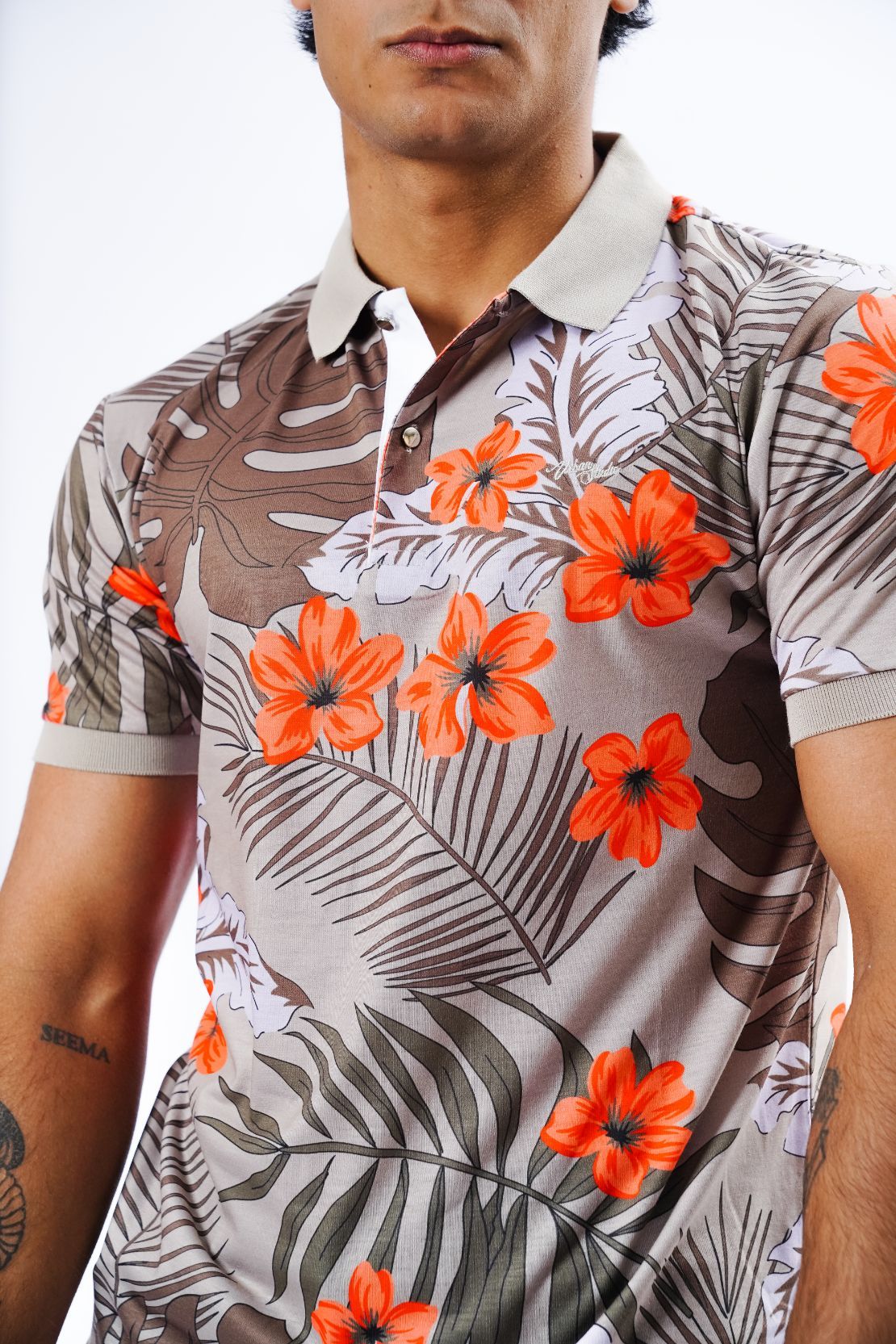 Men Floral Polo Shirt