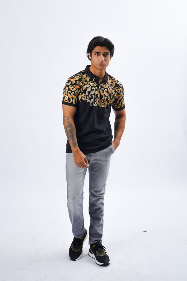Floral Print Polo