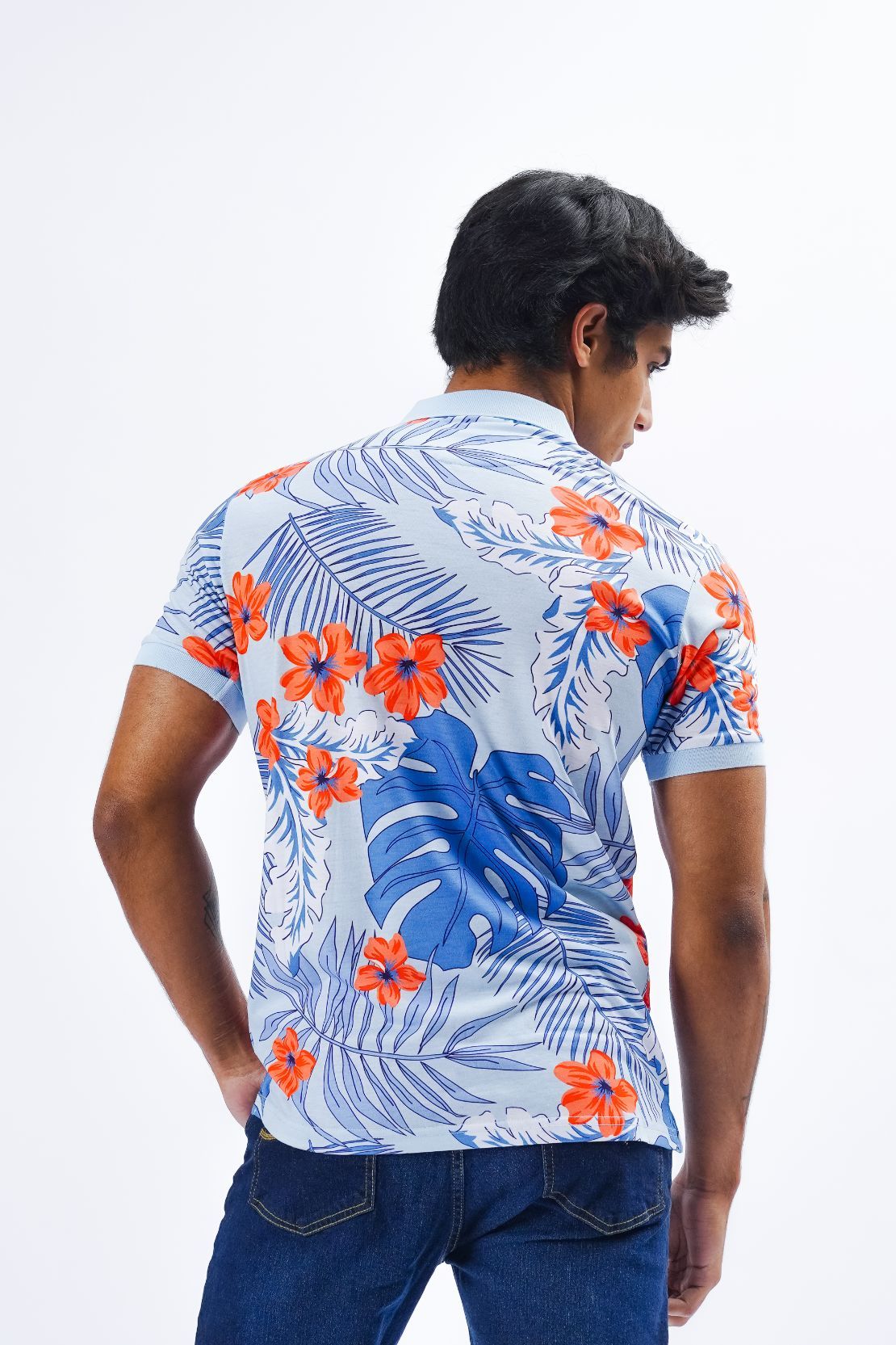 Floral Print Polo