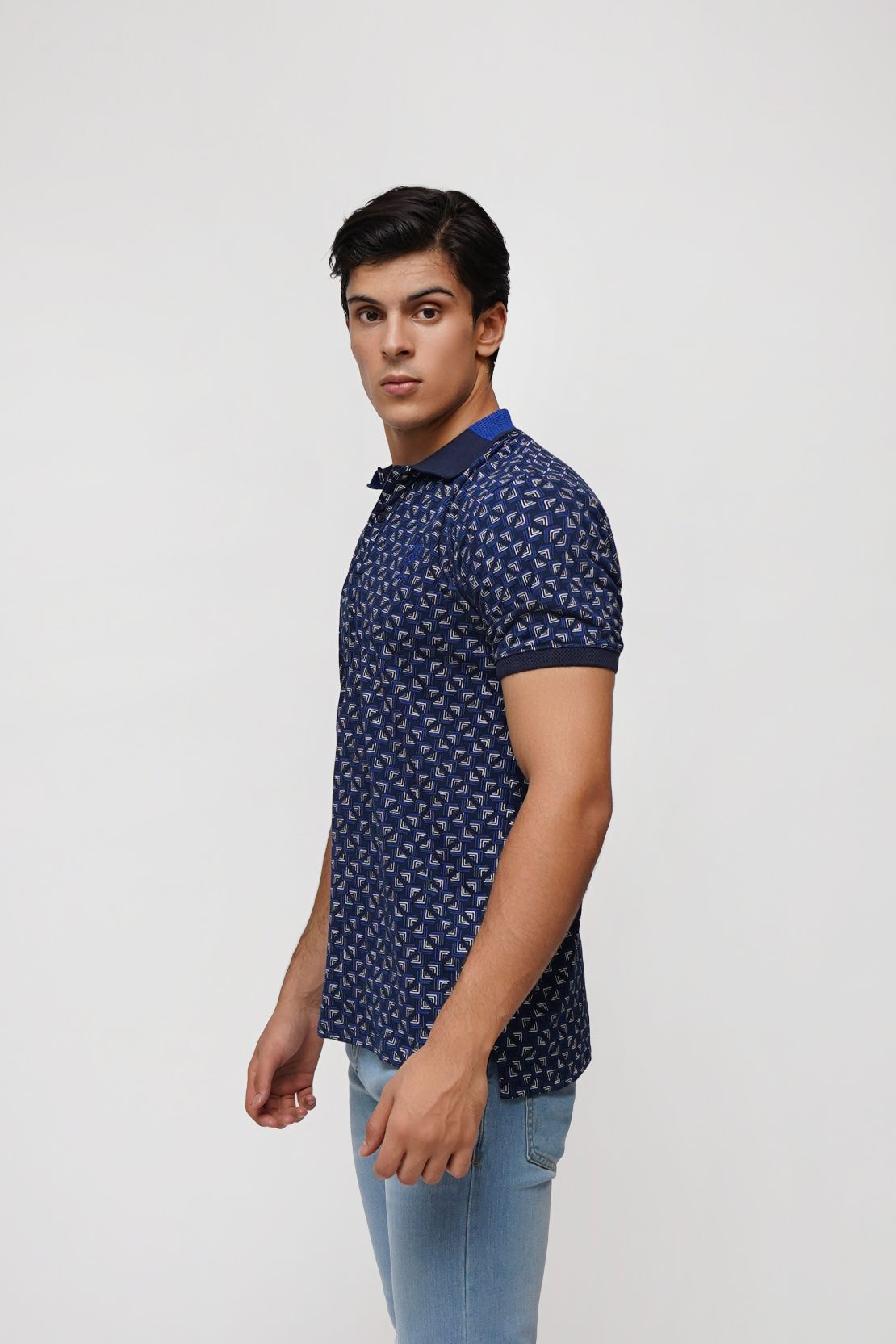Men Contrast Polo