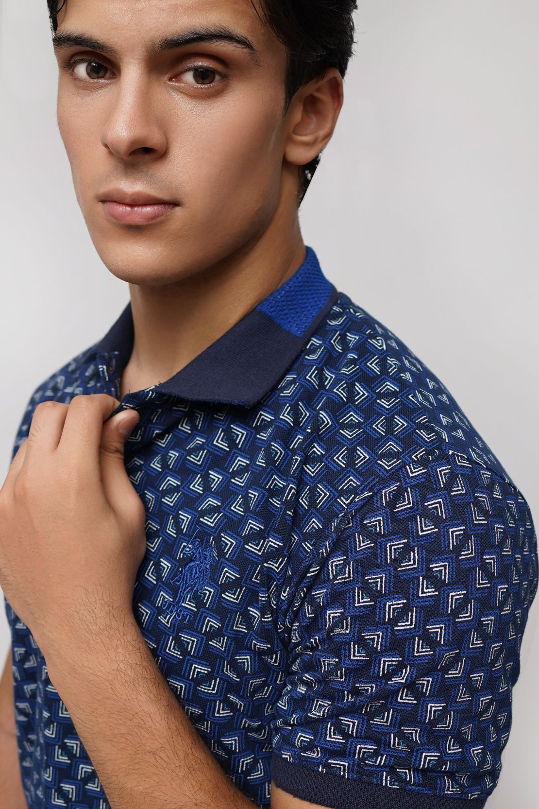 Men Contrast Polo
