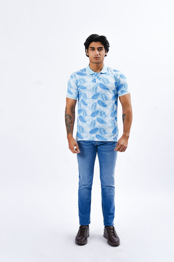 Floral Printed Polo Shirt
