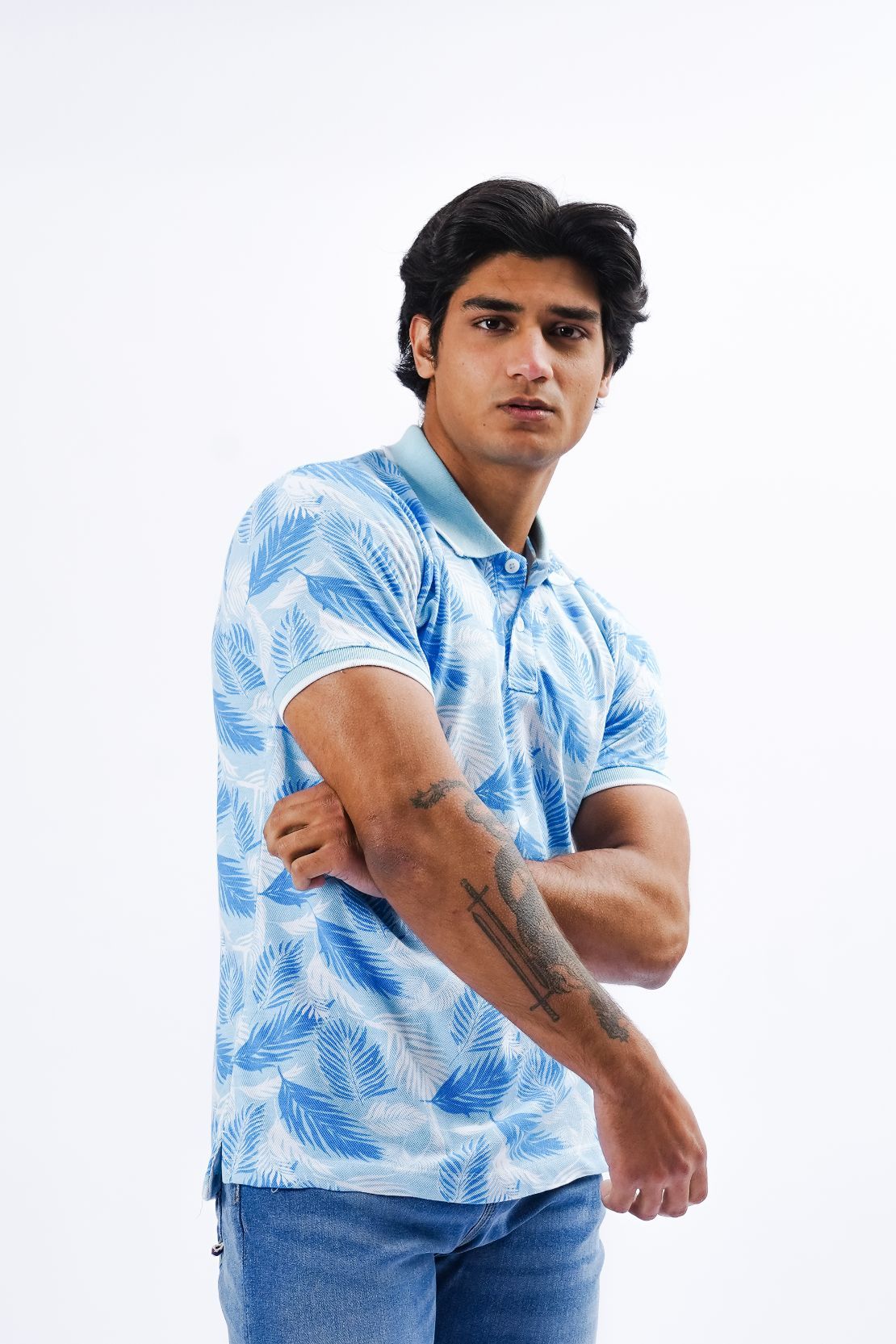 Floral Printed Polo Shirt
