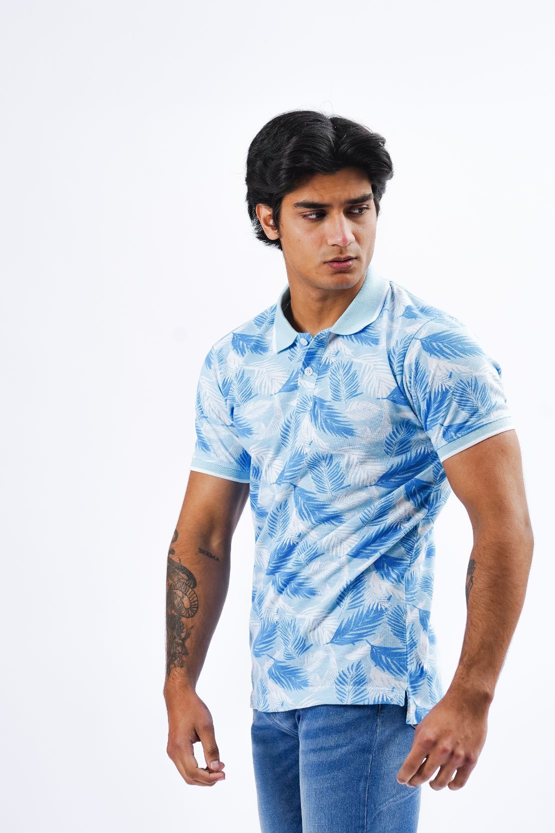 Floral Printed Polo Shirt