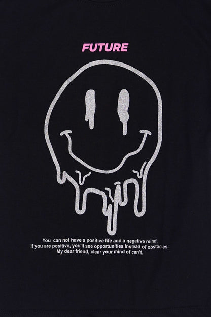 Girl Smiley Face Graphic Top