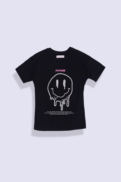 Girl Smiley Face Graphic Top