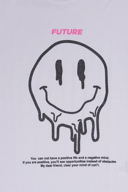 Girl Smiley Face Graphic Top
