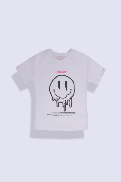Girl Smiley Face Graphic Top