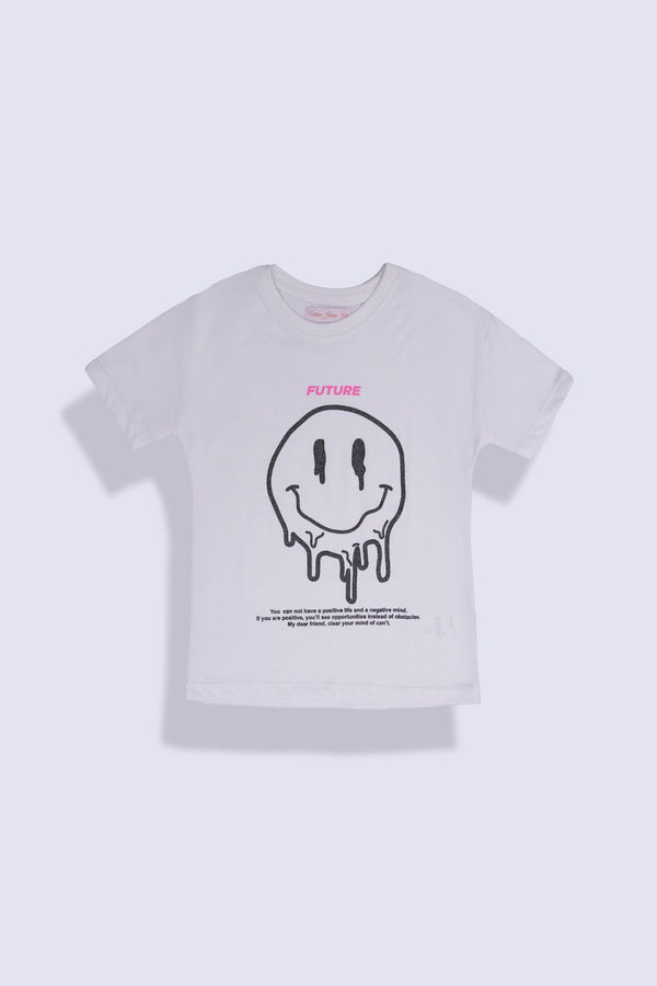 Girl Smiley Face Graphic Top