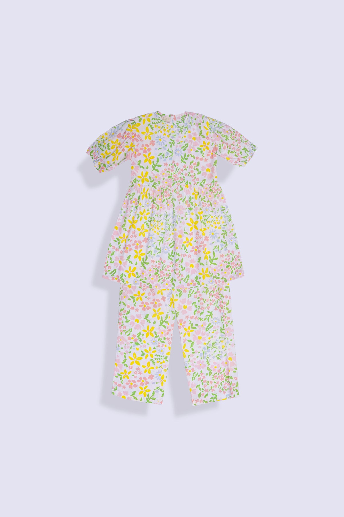 Girl Printed Floral Coord Set Top