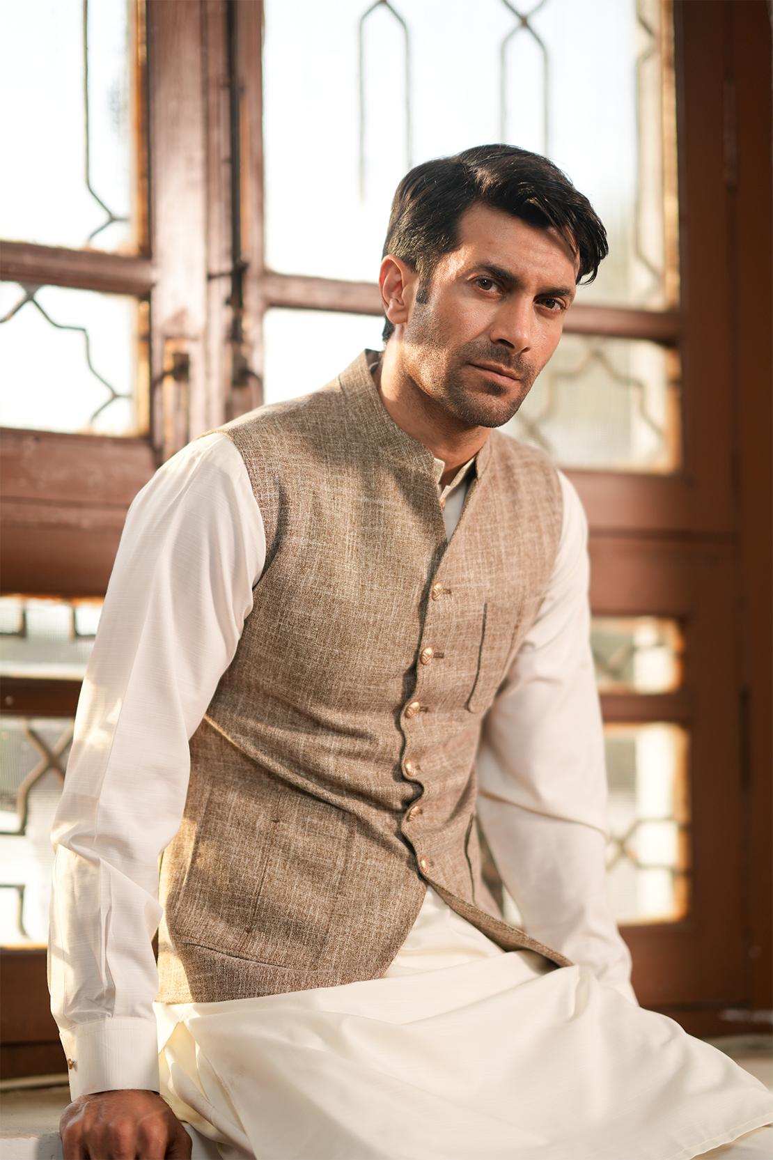 Self Textured Waistcoat