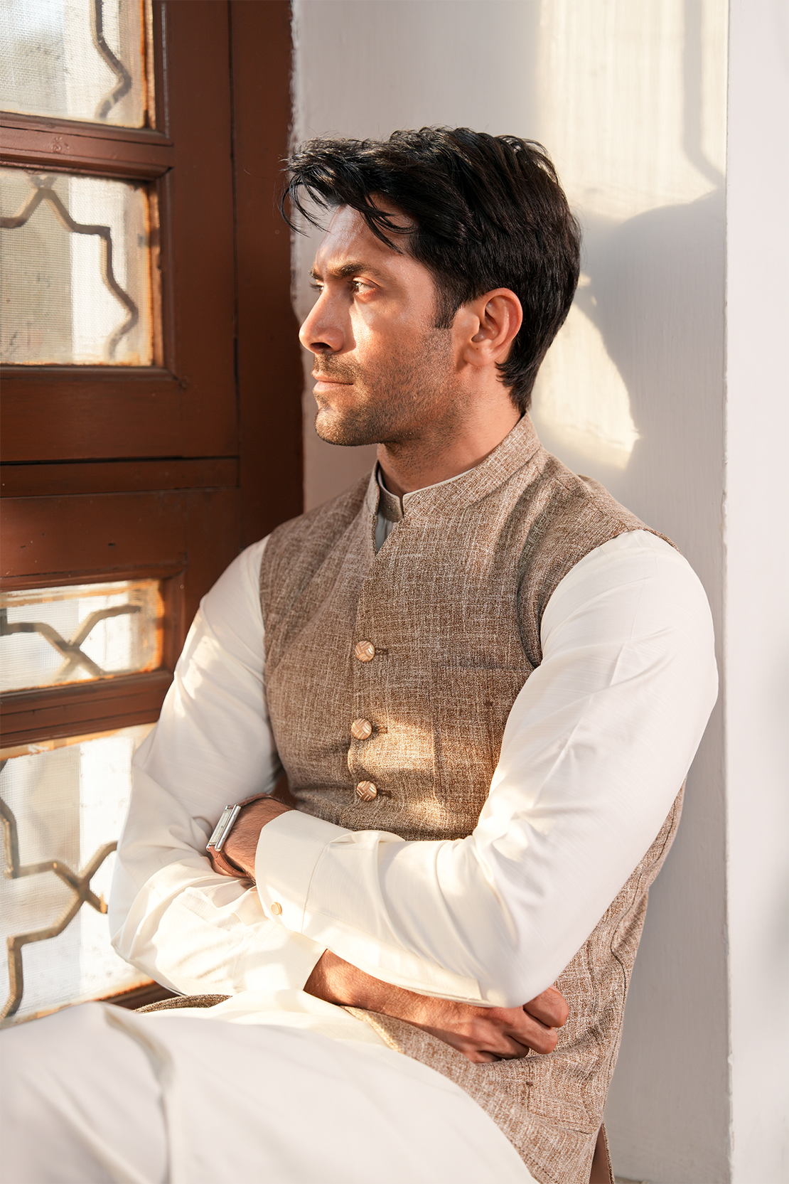 Self Textured Waistcoat