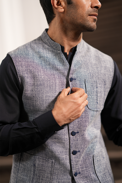 Self Textured Waistcoat