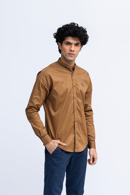 Men Ban Collar Casual Shirt