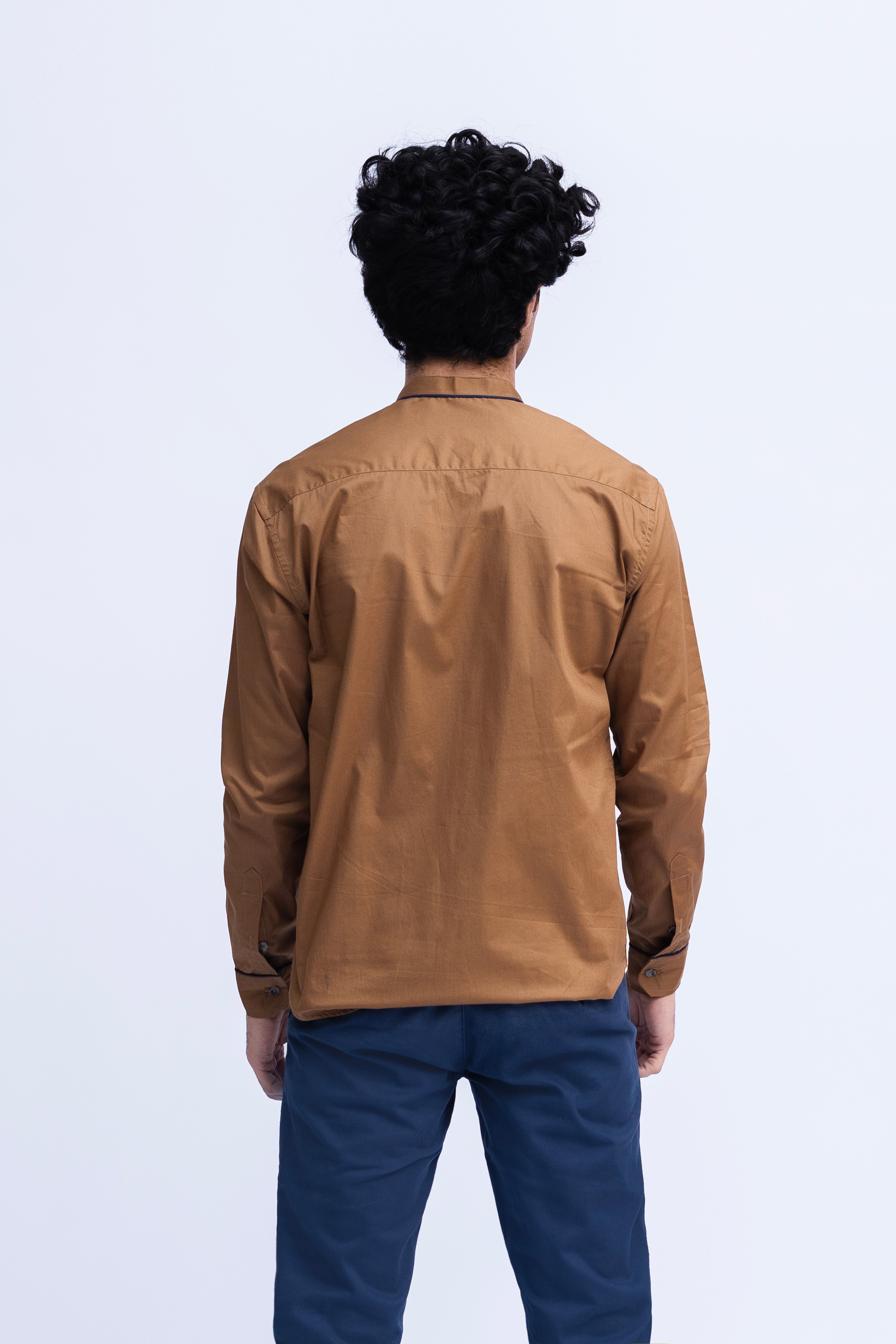 Men Ban Collar Casual Shirt