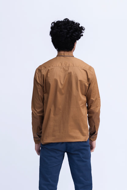 Men Ban Collar Casual Shirt